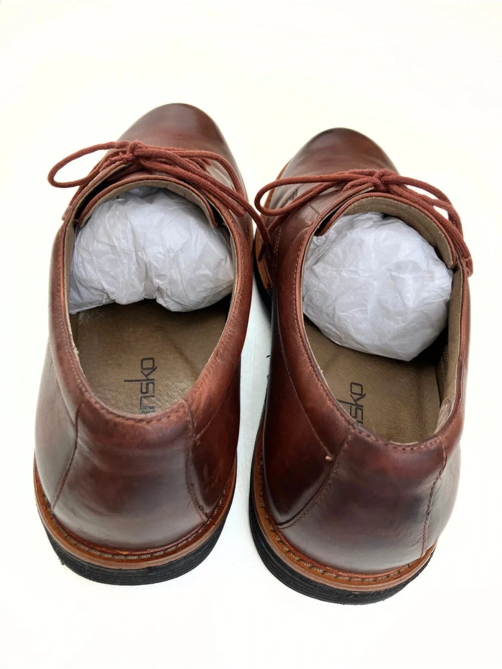 Dansko Men's Josh Antiqued Calf Mahogany Oxford Shoes Sz 9.5/43